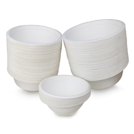 Shangqer 50Pcs Biodegradable Disposable Bowl Environmental Kitchen Hot Cold Use Container