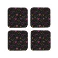 thumbnail image 2 of Kll Square Drink Coasters Set Of 4,Pu Leather Absorbent Coasters Set Decorative Coffee Cup Coasters Housewarming Gift For Home Decor-Heart And Stars, 2 of 9
