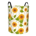 thumbnail image 2 of XMXT Collapsible Laundry Basket, Sunflower Decor Ripple Pattern Polyester Waterproof Laundry Hamper, 62L, 2 of 8