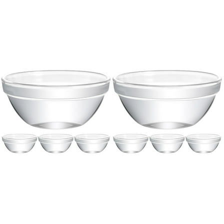 8 Pcs Bozai Cake Bowl Home Accessory Serving for Kitchen Clear Bowls Small Ramekin Household Glass Ramekins
