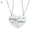 thumbnail image 2 of Jiaroswwei 1 Pair Pendant Necklace Charming All Match Long Lasting Mother Daughter Love Puzzle Necklace for Women, 2 of 8