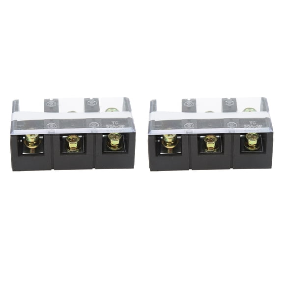 Block 2 Pcs Terminal Block Dual Rows 60A 600V Compact Terminal Block Barrier Strip with PC Shell for Power Distribution System