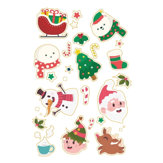 Stickers Christmas Sticker Santa Bell Gift Small Sticker Cute Stickers Gift Packaging Stickers