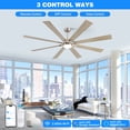thumbnail image 3 of 62 inch Outdoor Ceiling Fans with Lights and Remote, High CFM 8 Blades Smart Ceiling Fan for Indoor Exterior Patios Porch Bedroom Farmhouse,  Noiseless DC Motor Fan, 3 of 7