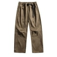 thumbnail image 6 of Elvqul Cargo Pants for fMen Work Pants for Men Cotton Pants Hiking Multi Pockets Elastic Straight Leg Mens Trousers Solid, 6 of 7