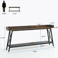 thumbnail image 6 of 70.87 Inch Extra Long Console Table for Sofa Back, Narrow Industrial Rustic Living Room Entryway Bar Table, Brown & Black Wood & Metal Frame, 6 of 9