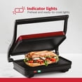 thumbnail image 5 of Holstein Housewares 2 Slice Non Stick Griddle, Metallic Red - Stainless Steel Panini Press Electric with Adjustable Temperature Settings and Nonstick Plates, 5 of 7