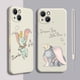 thumbnail image 2 of Funda de teléfono Dumbo Anime para Apple iPhone 15 14 13 12 Mini 11 Pro XS MAX XR X 8 7 Plus funda de cuerda líquida izquierda, 2 of 5
