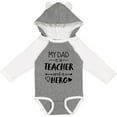 thumbnail image 3 of Inktastic My Dad is a Teacher and a Hero Boys or Girls Long Sleeve Baby Bodysuit, 3 of 5