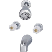 Home Impressions Chrome 2-Handle Acrylic Knob Tub & Shower Faucet ...