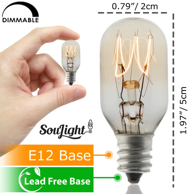  Canamax T20 E12 Salt Rock Lamp Bulb 15W 120V High Output Warm  White Light 2700K 80lm for Himalayan Salt Lamps & Baskets, Scentsy Plug-in  & Candelabra Light Bulb, Night Lights 