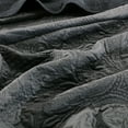 thumbnail image 6 of Kasentex  3-Piece Stone Washed Quilt Set Soft Cotton Floral Velveteen Bedspread Coverlet Set Navy Queen, 6 of 13