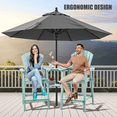 thumbnail image 3 of Tall Adirondack Chairs Set of 2，Outdoor Adirondack Barstools with Double Connecting Tray Patio Stools Weather Resistant for Outdoor Deck Lawn Pool Backyard, Aruba Blue, 3 of 7