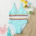 thumbnail image 3 of XFHLMJFF Girls' Split Swimwear Two Piece Swimsuit Kids Bikini Swim Set for Swimming Beach 8-9Y, 3 of 5
