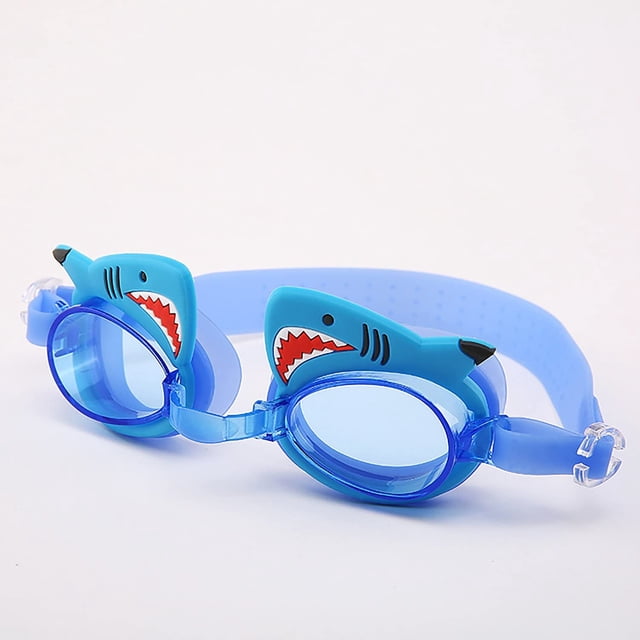 Gafas de natación para niños, sin fugas, antivaho, UV, para adolescentes de 3 a 12 años, tiburón azul (caja de orejas) Sincero Electrónica