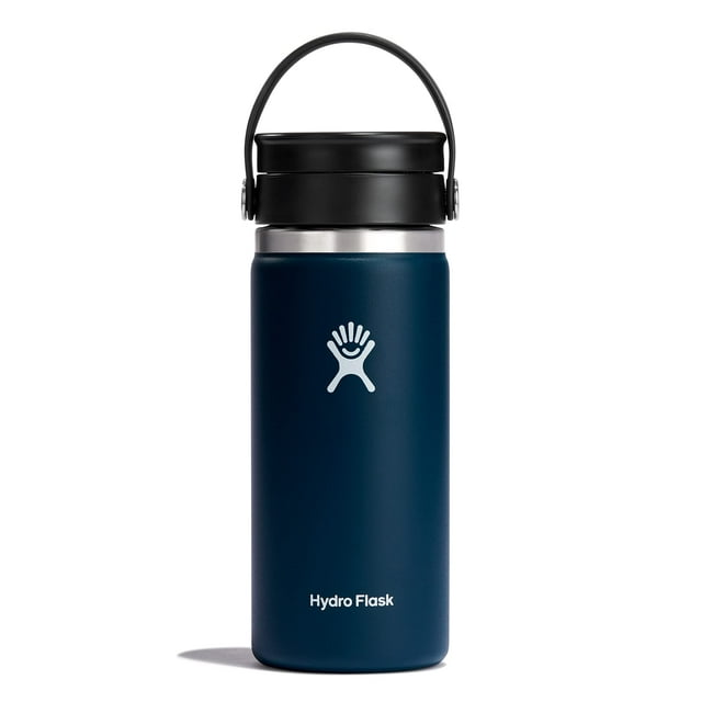 Hydro Flask - Boca ancha con tapa flexible para sorbos – Botella de agua aislada para viaje, taza de café, vaso de 16 onzas