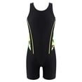 thumbnail image 3 of iiniim Kids Girls Floral Racer Cutout Back One Piece Swimsuit Athletic Rashguard Shirts Swimwear, 3 of 6