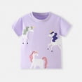 thumbnail image 2 of NIEWTR Toddler Baby Girl Spring Clothes Kids T-Shirts Cotton Short Sleeves Tees Summer Top Children Unisex Girls for 6 12 18 24 Month 3T 4T 5T 6T(Purple,7-8 Years), 2 of 7
