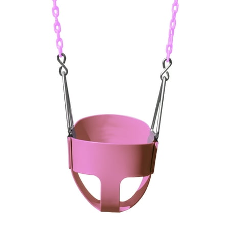 - Gorilla Playsets Full Bucket Toddler Swing - Pink with Pink Chains