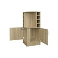 thumbnail image 5 of Natural Oak Corner Bar Cabinet With Long-lasting Wine Holder & Hidden Storage Stylish Unit Bottle Shelf, Open Space, 5 of 5