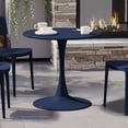 thumbnail image 2 of WestinTrends Playa 31.5" Round Outdoor Indoor Metal Cocktail Dining Table, Navy Blue, 2 of 11