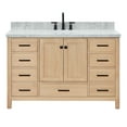 thumbnail image 2 of Ariel Cambridge 55 Inch Single Oval Sink Bathroom Vanity With Italian Carrara Marble Countertop 1.5 Inch Edge In Oak, 2 of 10