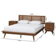 thumbnail image 4 of Baxton Studio Nura Walnut Brown Wood and Rattan Queen Size 3-Piece Bedroom Set, 4 of 28