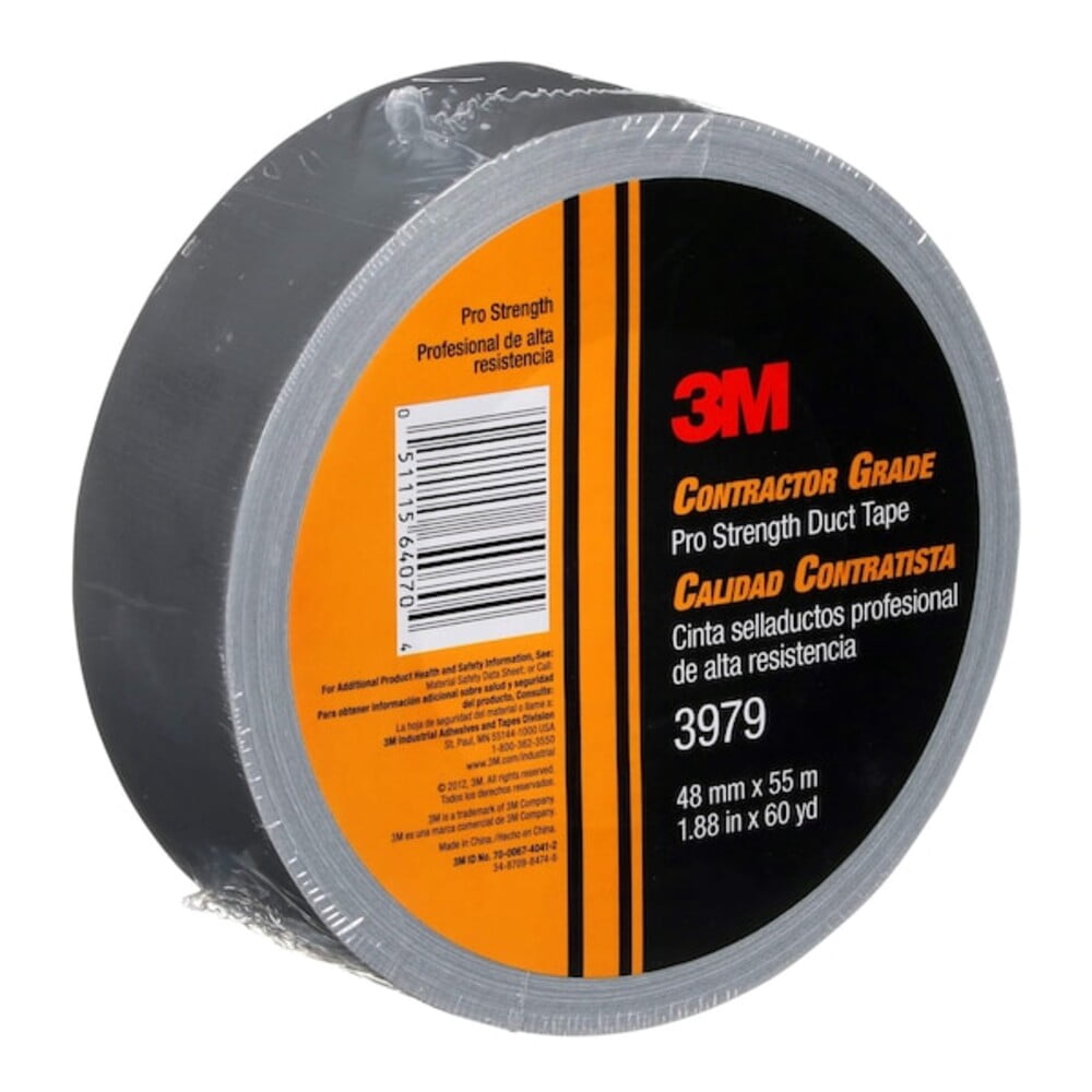 3m Duct Tape, Gray, 60 yd L, 1-7/8 in W 3979