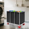 thumbnail image 4 of Vintoro 260lbs Commercial Laundry Cart with Wheels, Modern Black Laundry Cart for Home Hotel, Freestanding, 4 of 19