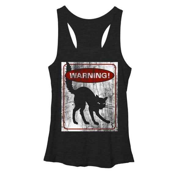 Women's Lost Gods Black Cat Racerback Tank Top Black Heather Large
