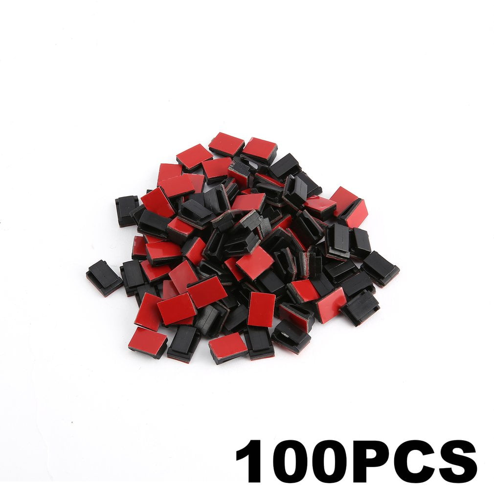 100 pcs Self Adhesive Cable Clips Wire Holder Clamps Car Data Cable