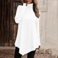 thumbnail image 3 of QUYUON Hiking Sweatshirts for Women Discount Sweatshirts Without Hoods Polyester Long Sleeve Crew Neck Solid Tunic Tops Style S-1128 Stretch Ladies Sweatshirts Trendy Snug Fit Shirts White L, 3 of 6