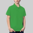 thumbnail image 5 of GiLiling Boys Short Sleeve Polo Shirts Cozy Collared Neckline Comfort Stretch Golf Shirt School Uniform (Green, 5-6 Years), 5 of 9