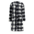 thumbnail image 4 of Women's Long Plaid Shirt Jacket Shacket Button Down Thin Casual Over Shirt Long Sleeve Trench Coat Outerwear Cardigans, 4 of 5