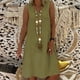 thumbnail image 1 of Vestido De Chaleco Vestido casual para mujer Sin mangas Color sólido Cuello en V Traje de vacaciones (Verde M) Ygjytge para Mujer Verde T XL, 1 of 8