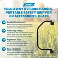 thumbnail image 2 of Camco Fold Away RV Grab Handle Portable Safety Grip, RV Accessories, Black, 2 of 9