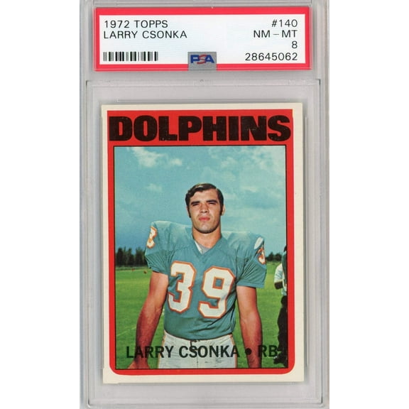 Graded 1972 Topps Larry Csonka #140 Football Card PSA 8 NM-MT