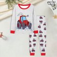 thumbnail image 2 of NOLDARES Enfants Toddler Long Sleeve Cartoon Pattern Pajamas Soft Kids Fall Winter Pijama(M531-Red), 2 of 6