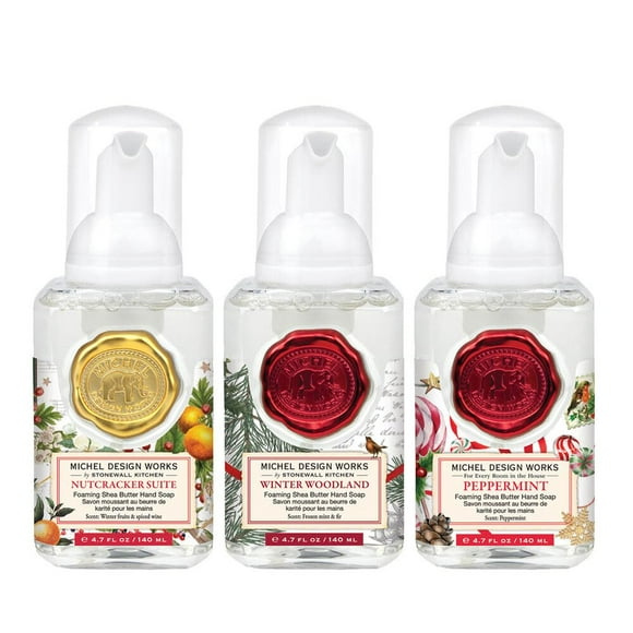 Michel Design Works Wintertime Whimsy Mini Savon Moussant Ensemble de 3 (Cuitcracker Suite, Winter Woodland, Peppermint)
