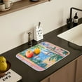 thumbnail image 5 of Yayeee Drying Mat for Kitchen Counter Dishes Microfiber Coffee Decorative Pad, Blue Seaside, 5 of 9