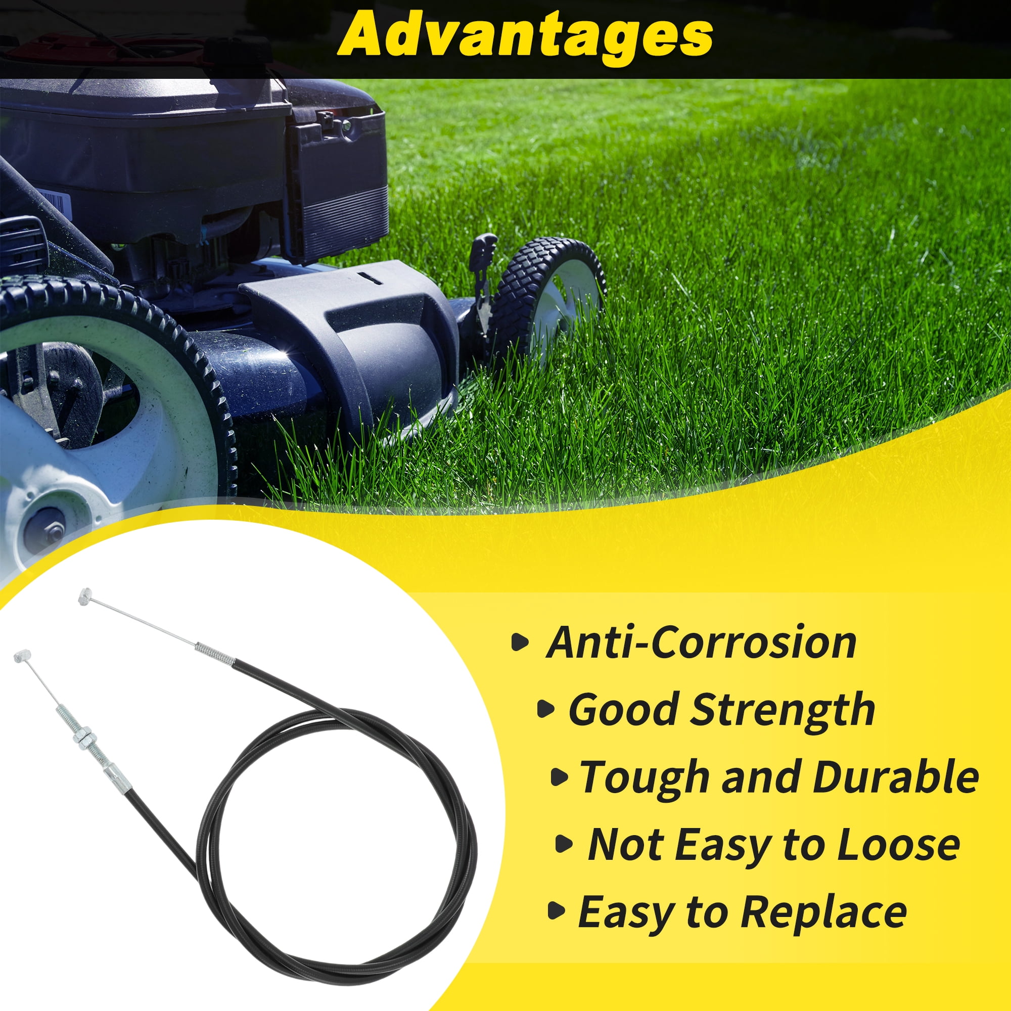Unique Bargains Lawn Mower Throttle Cable for Honda Models with Brake Cable Replacement