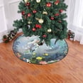 thumbnail image 2 of FMSHPON Underwater DolphinsMermaid Xmas Christmas Tree Skirt Stand Mat for Holiday Party Decoration Indoor Outdoor 36 inches, 2 of 3