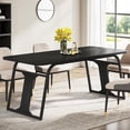thumbnail image 3 of Finmind Modern Dining Table for 4-6, 63-Inch Black Kitchen Table with Metal Legs, 3 of 7