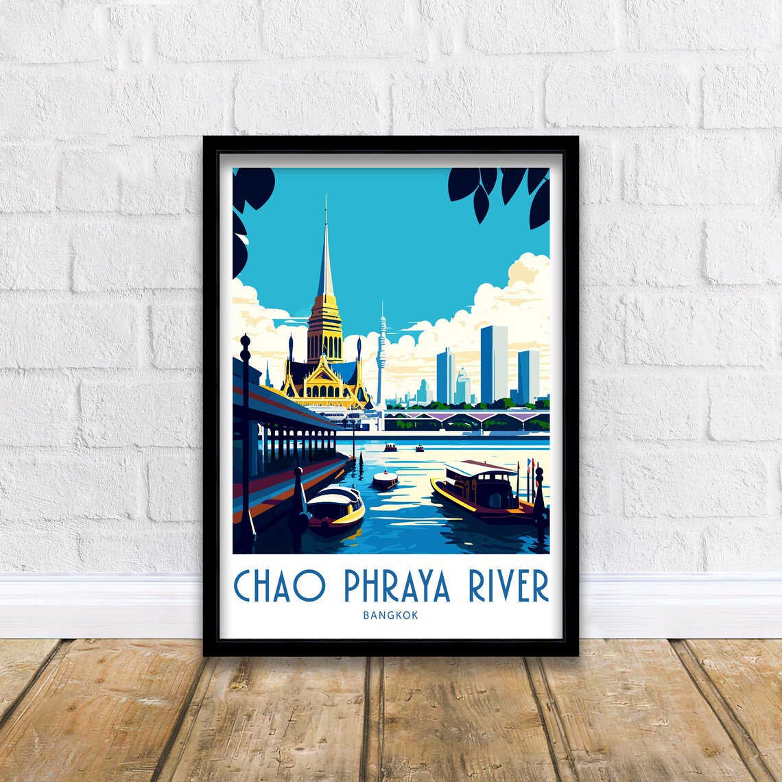Chao Phraya River Travel Print Bangkok Travel Print Bangkok Home Décor Bangkok Art Print Bangkok Thailand Room Print For Bangkok Gifts, Poster Only