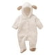 thumbnail image 1 of Gibobby Mamelucos para bebe niña con capucha de para bebé, pijama de lana de Coral para invierno, de felpa Hayi para recién nacido, ropa cálida para bebé(Blanco, 6-9 Meses ), 1 of 4