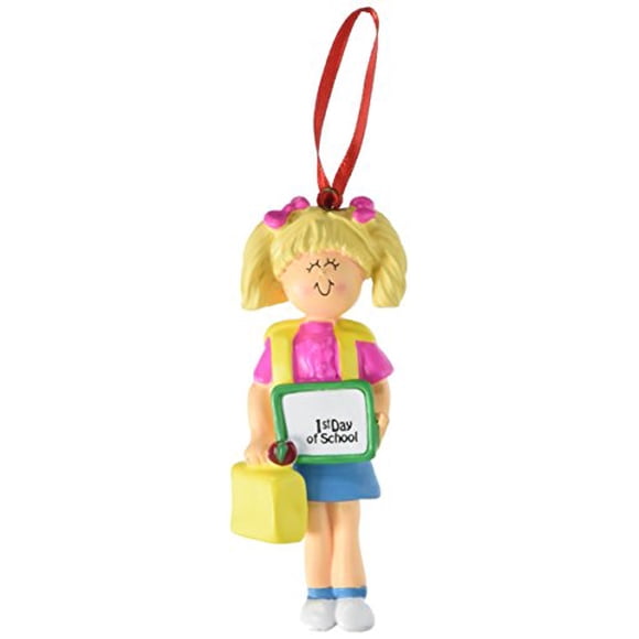Ornament Central OC-167-FBL Female Blonde First Day of School Figurine