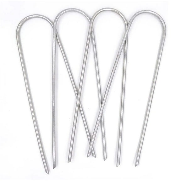 Heavy Duty Metal Garden Stakes, Universal Fit Secure in Strong Winds for Tent Stakes, Camping Stakes, Landscape Fabric Stakes, Fences, Inflatables and More, Galvanized Steel