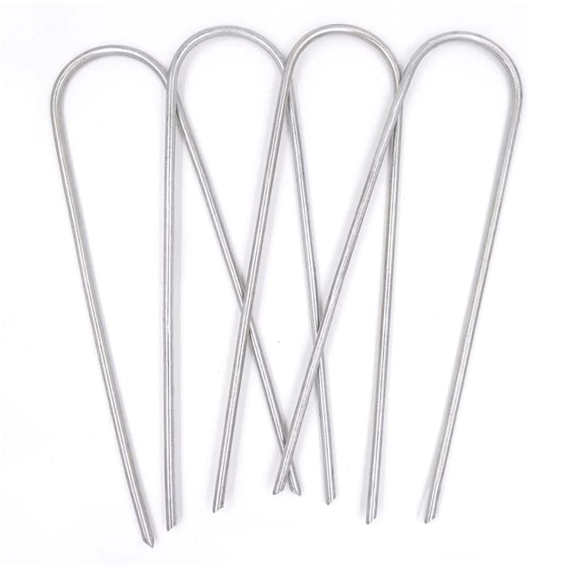 Piquets de Jardin Galvanisés 6 Pouces, Piquets de Sol Robustes Anti-Rouille pour Clôture 4 Pack