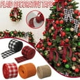 thumbnail image 2 of LNGOOR Linen Check DIY Christmas Bow Gifts Wrapping Ribbon Indoor Outdoor Christmas Decorations for Home Party on Clearance, 2 of 4