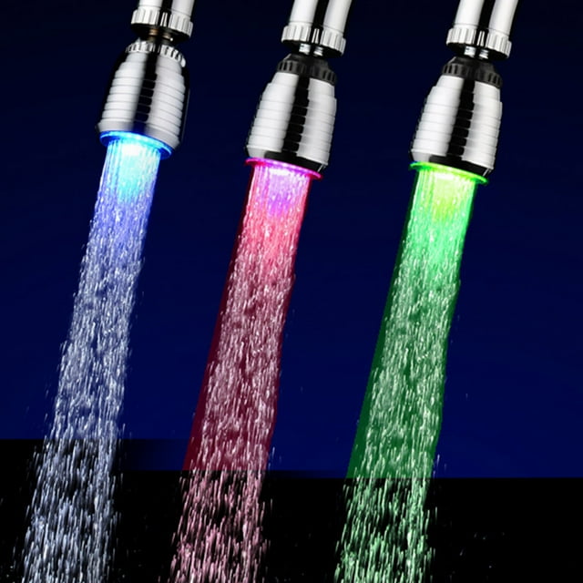Zootealy LED Water Faucet Light Water Stream Movable Water Faucet RGB Colors Changing Temperature Control Water Faucet Tap for Kitchen Bathroom